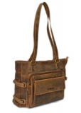 Vintage-Leder Shopper Farbe braun